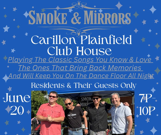 Carillon Plainfield – In The Club House - Saturday, June 20, 2026 at 7 PM – 10 PM